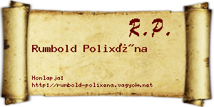 Rumbold Polixéna névjegykártya
